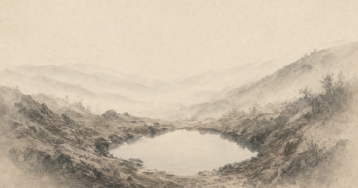 Quiet water settling in a low stone hollow — highest good without climbing for applause