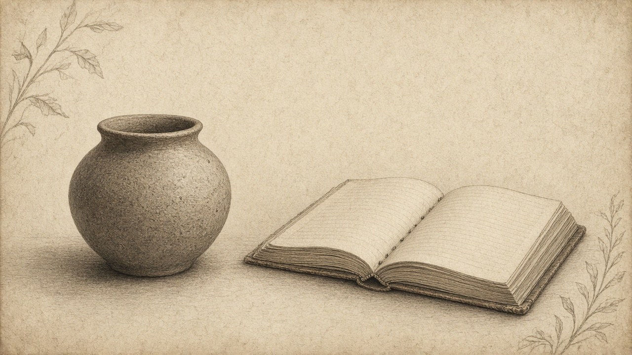 Quiet empty vessel and open book on parchment — choosing a Tao Te Ching translation