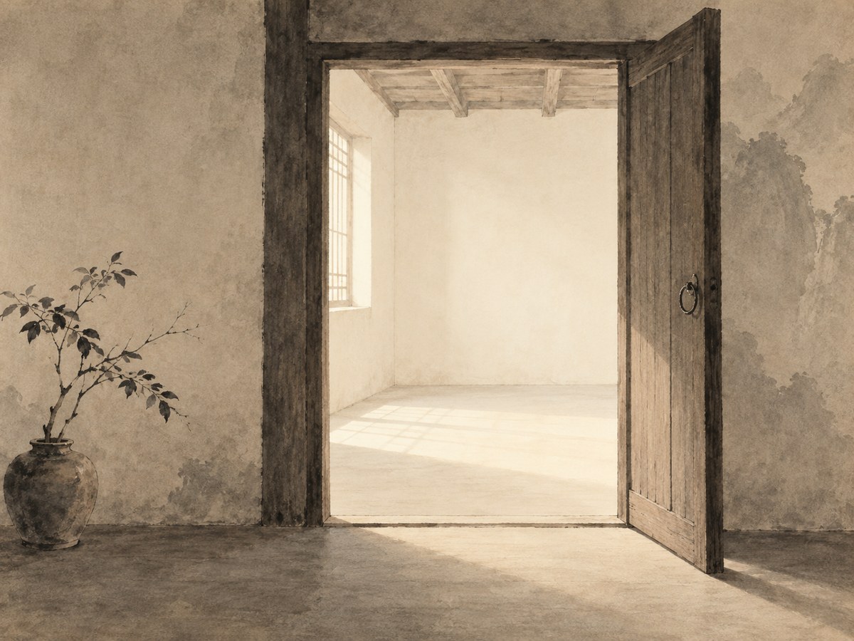 Open doorway into a quiet empty room — openings that make the dwelling useful